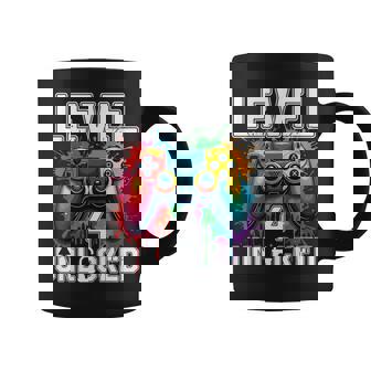 Level 4 Unlocked Video Game Theme 4Th Birthday Coffee Mug - Monsterry