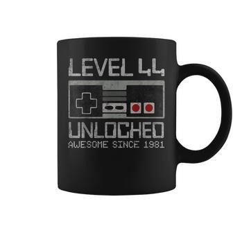 Level 44 Unlocked 44Th Birthday 44 Year Old Video Gamer Men Coffee Mug | Seseable CA