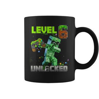 Level 6 Unlocked Funy Birthday Boy Pixel Gamer 6Th Birthday Coffee Mug | Seseable CA