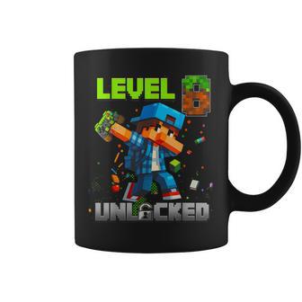 Level 8 Unlocked Funy Birthday Boy Pixel Gamer 8Th Birthday Coffee Mug | Seseable CA