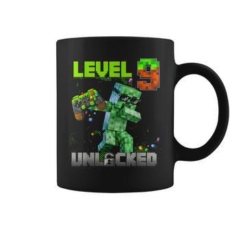 Level 9 Unlocked Funy Birthday Boy Pixel Gamer 9Th Birthday Coffee Mug | Seseable CA