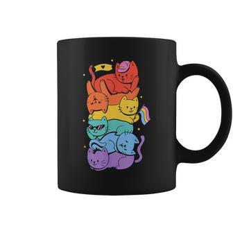 Lgbt Lesbiana Gay Orgullo Csd Bandera Del Arco Iris Gatos Taza de café - Regaloses