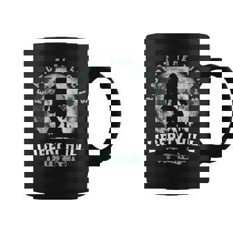 Liberty Hill Texas Bigfoot Night Walk Retro Moon Coffee Mug | Mazezy