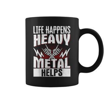 Life Happens Heavy Metal Helps Coffee Mug | Mazezy