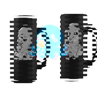 Lindo Pulpo Comiendo Donut Kawaii Dibujos Animados Japon Manga Larga Taza de café - Regaloses