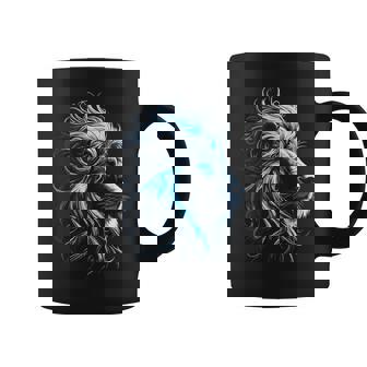 Lion Blue Eyes Animal Lion Coffee Mug | Mazezy