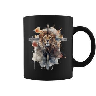 Lion De Juda Lion Croix Foi Chrétienne Jésus Lion Hébreu Tasse - Cadeauxyz