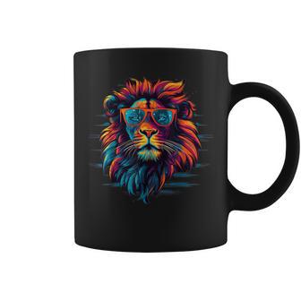 Lion In Shades Men's S-6Xl Graphic Coffee Mug - Thegiftio UK