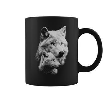 Loup Et Louveteau Hommes Amoureux Des Loups S Loup Manche Longue Tasse - Cadeauxyz