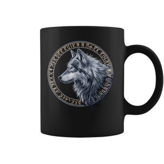 Loup Lettresiking Nordiques Runiques Loups Tasse - Cadeauxyz