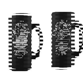 Love Of The Country Faith In God Patriotic US Flag Christian Coffee Mug | Mazezy