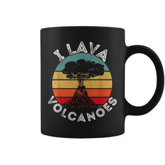 I Love Volcanoes Lava Volcano Lover Retro Volcanologist Coffee Mug - Thegiftio UK