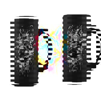 Lovers Pop Art Color German Shepherd Dog Coffee Mug | Mazezy