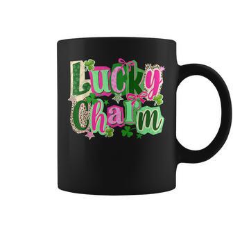 Lucky Charm Girly St Patrick Rainbow Clover Gold Pot Hearts Coffee Mug | Mazezy