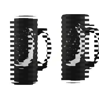 Luna Creciente Con Estrellas Noche Minimalista Taza de café - Regaloses