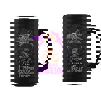 Lupus Warrior Purple Awareness Ribbon Messy Bun Black Women Coffee Mug - Thegiftio
