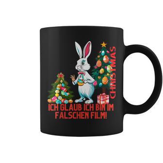 Lustige Osterhasen Weihnachtsmotive Osterhase An Weihnachten Weihnachtsbaum Frohe Weihnachten Chwarz Kurzarm-Ausschnitt Weihnachten Familie & Freunde Tassen - Geschenkecke