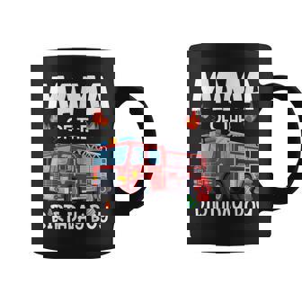 Mama Of The Birthday Boy Fire Truck Firefighter Mom Bday Coffee Mug - Monsterry