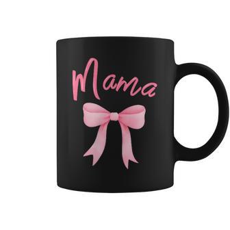 Mama Of The Birthday Girl Pink Coquette Bow Family Matching Coffee Mug | Seseable UK