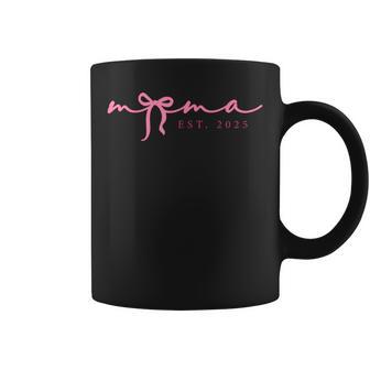 Mama Est 2025 Promoted To Mama 2025 Black Small Cotton Crew Neck Short Sleeve Coffee Mug - Monsterry