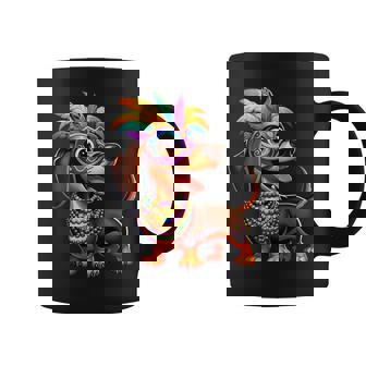 Mardi Gras Dachshund Wearing Mardi Gras Costume Beads Mask Coffee Mug - Thegiftio