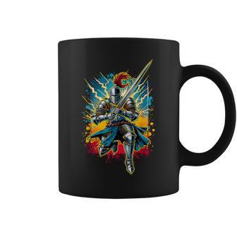 Medieval Knight Armor Sword Helmet Ren Faire Boys Graphic Coffee Mug - Thegiftio UK