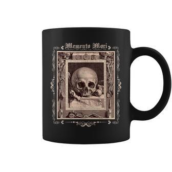 Memento Mori Calavera Reloj De Arena Gótica Academia Oscura Taza de café - Regaloses