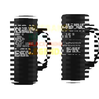 Mens Funny Husband Dad Slacklining Legend Vintage Retro Coffee Mug | Mazezy