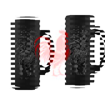 Men's Red Rooster Cocky Vintage Rooster Coffee Mug | Mazezy