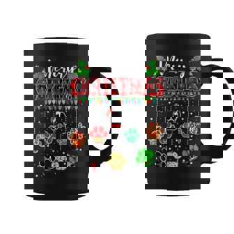 Merry Christmas Lights Dog Paw Xmas Coffee Mug | Seseable CA