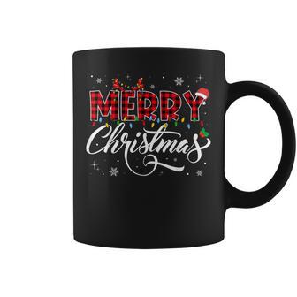 Merry Christmas Lights Santa Hat Xmas Family Matching Pajama Coffee Mug - Thegiftio