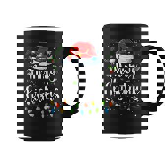 Merry Christmas Red Santa Hat Reindeer Xmas Matching Family Coffee Mug | Mazezy