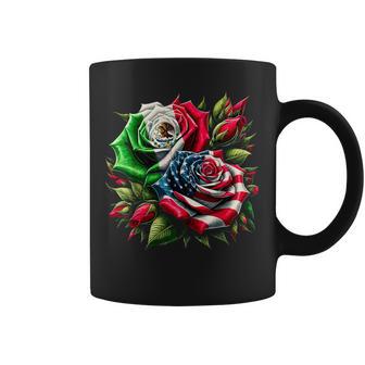 Mexican American Flag Rose Coffee Mug | Seseable FR