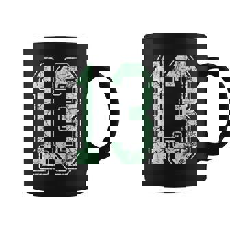 Mint Green White Sports Number 13 Jersey Uniform Player Coffee Mug | Mazezy