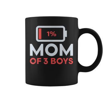 Mom Of 3 Boys From Son Mom Birthday Women Coffee Mug - Monsterry