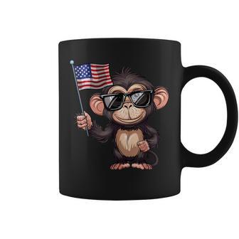 Monkey Usa Flag Monkey Lovers 4Th Of July Coffee Mug - Thegiftio UK