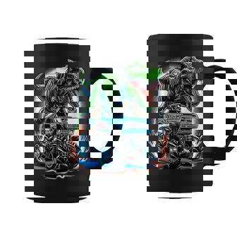 Monster Truck Birthday Party Monster Truck Dinosaur Coffee Mug | Mazezy