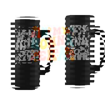 Mother's Day Store Ideas Retro Groovy In My Nonna Era Baby Announcement Small Black Coffee Mug - Thegiftio
