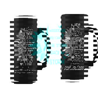 Motivation Cervical Cancer Awareness Sunflower Support Teal Coffee Mug - Monsterry