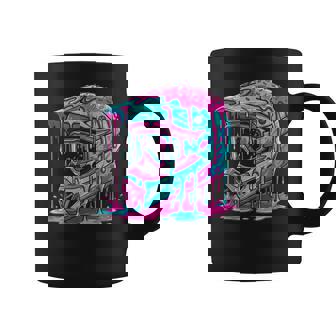 Motocross Helmet Drip Melt Graphic Dirt Bike Racing Coffee Mug - Monsterry