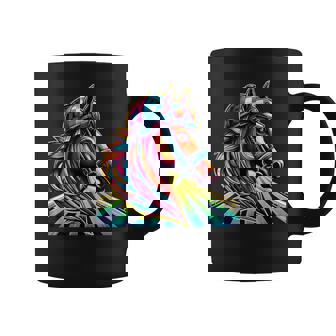 Multicolor Horse Horseback Equestrianism Horse Riding Coffee Mug | Mazezy
