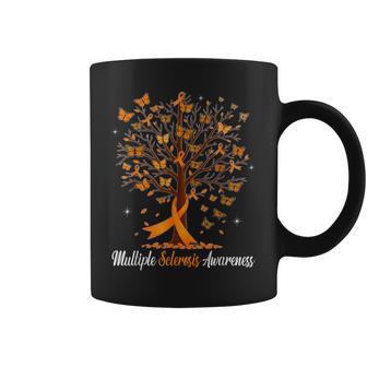 Multiple Sclerosis Awareness Butterfly Orange Ribbon Womens Coffee Mug - Thegiftio UK