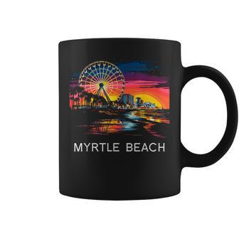 Myrtle Beach South Carolina Skywheel Ocean Retro Coffee Mug - Thegiftio UK