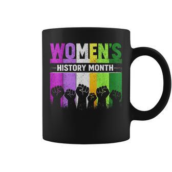 National History Month March Fist Retro Vintage Coffee Mug | Mazezy