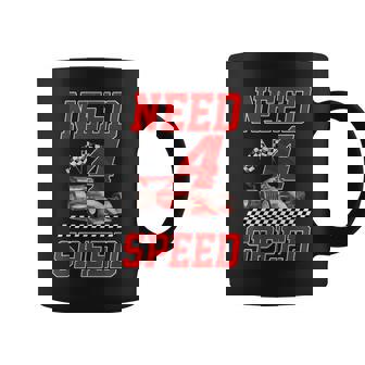 Need Four Speed Racing Car Flag 4Th Birthday Boy 4 Year Old Coffee Mug | Seseable UK