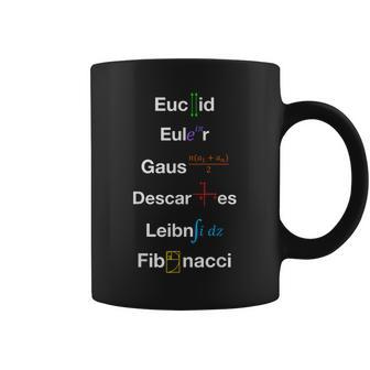Nerd Matemáticas Euclid Euler Gauss Descartes Leibniz Fibonacci Taza de café - Regaloses