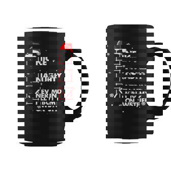 Nice Naughty Never Mind I'll Buy My Own Stuff Santa Coffee Mug | Mazezy