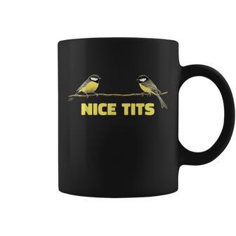 Nice Tits Great Tit Birds On Tree Nature Birdwatching Coffee Mug - Monsterry