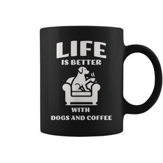Niedliches Lustiges Leben Ist Besser Mit Hunden Und Kaffee Tassen - Geschenkecke