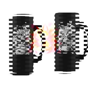 Nine Tails Fox Kitsune Japanese Cherry Blossoms Coffee Mug - Monsterry